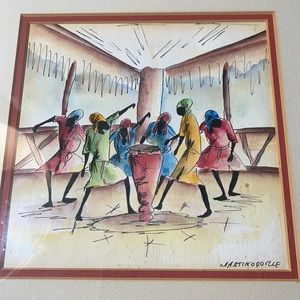 Water Color and Ink by Known and Galleried Haitian Artist: Martino Dorce